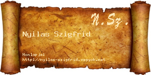 Nyilas Szigfrid névjegykártya